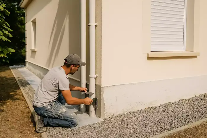 Enduit de finition appliqué sur une façade